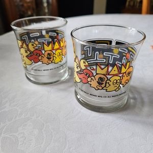 2 Vintage 1982 Midway Pacman Glasses